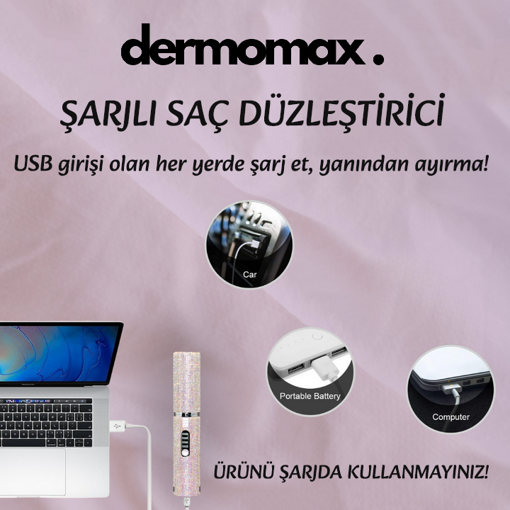 DermoMax Şarjlı Saç Düzleştirici