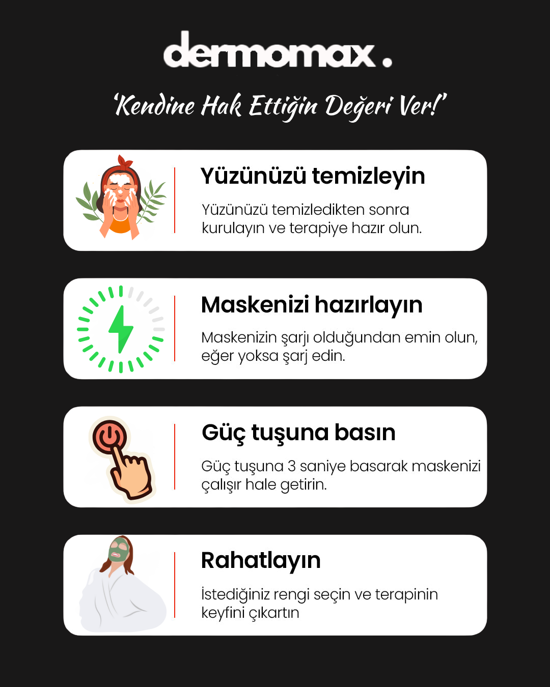 DermoMax LED Maske + 2000TL DEĞERİNDE  BOYUNLUK HEDİYE!